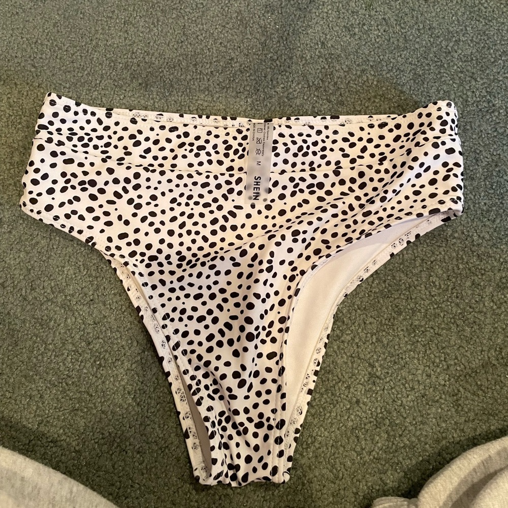 Dalmatian print high waisted bikini bottoms
